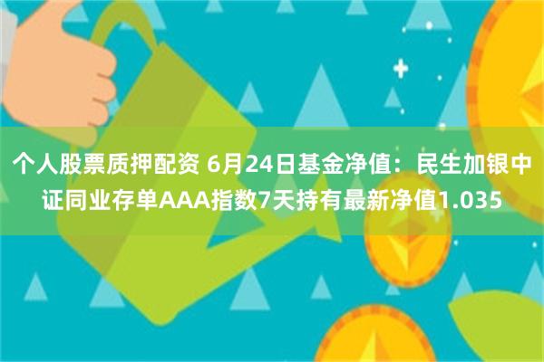 个人股票质押配资 6月24日基金净值：民生加银中证同业存单AAA指数7天持有最新净值1.035