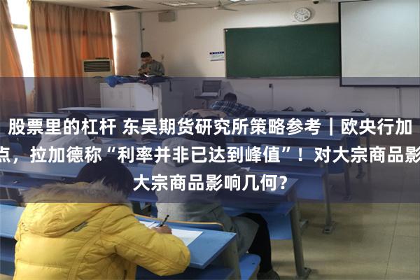 股票里的杠杆 东吴期货研究所策略参考｜欧央行加息25基点，拉加德称“利率并非已达到峰值”！对大宗商品影响几何？