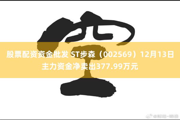 股票配资资金批发 ST步森（002569）12月13日主力资金净卖出377.99万元