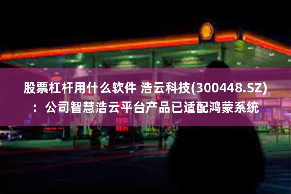 股票杠杆用什么软件 浩云科技(300448.SZ)：公司智慧浩云平台产品已适配鸿蒙系统