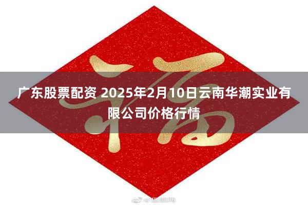 广东股票配资 2025年2月10日云南华潮实业有限公司价格行情